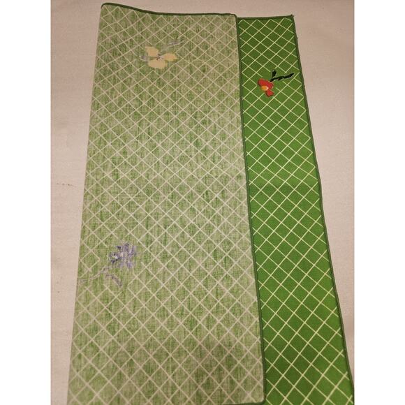 Set of 10 MCM Cloth Napkins Grass Green Summer Grid Floral‎ Bright Floral VTG - Picture 4 of 8